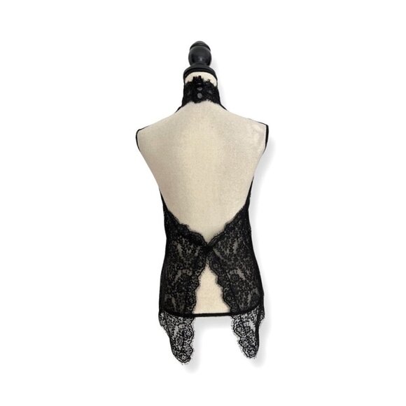Chanel black lace sheer halter backless top size 38 - Picture 4 of 10